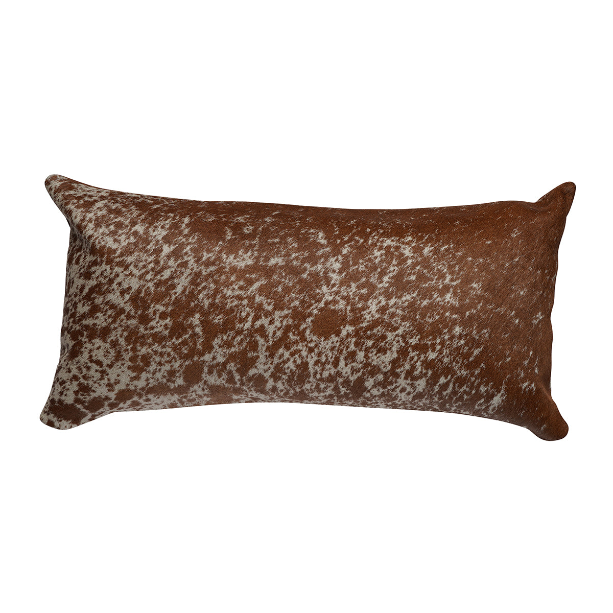 Brown Salt & Pepper Cowhide Lumbar Pillow - 12" x 24"