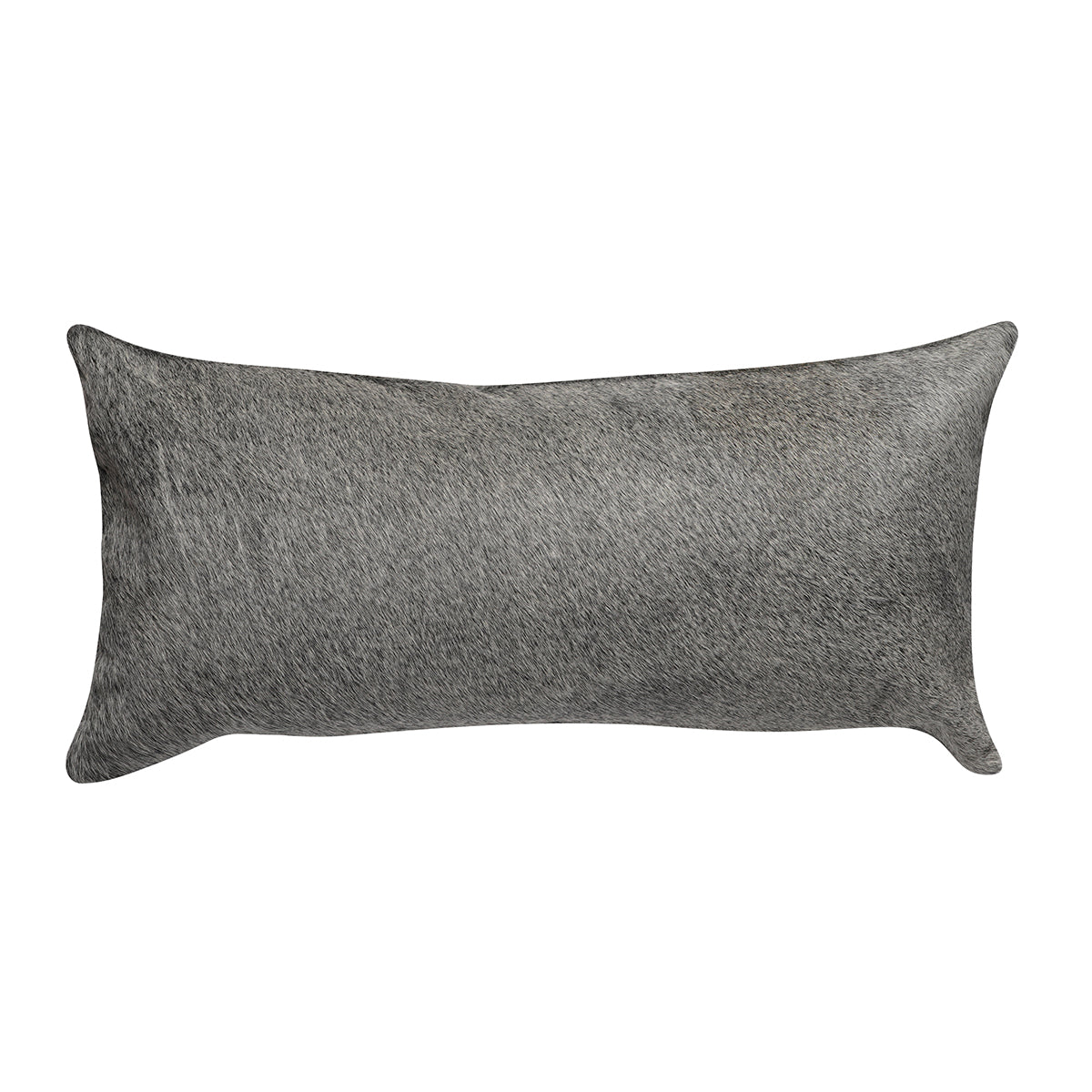 Grey Cowhide Lumbar Pillow - 12" x 24"