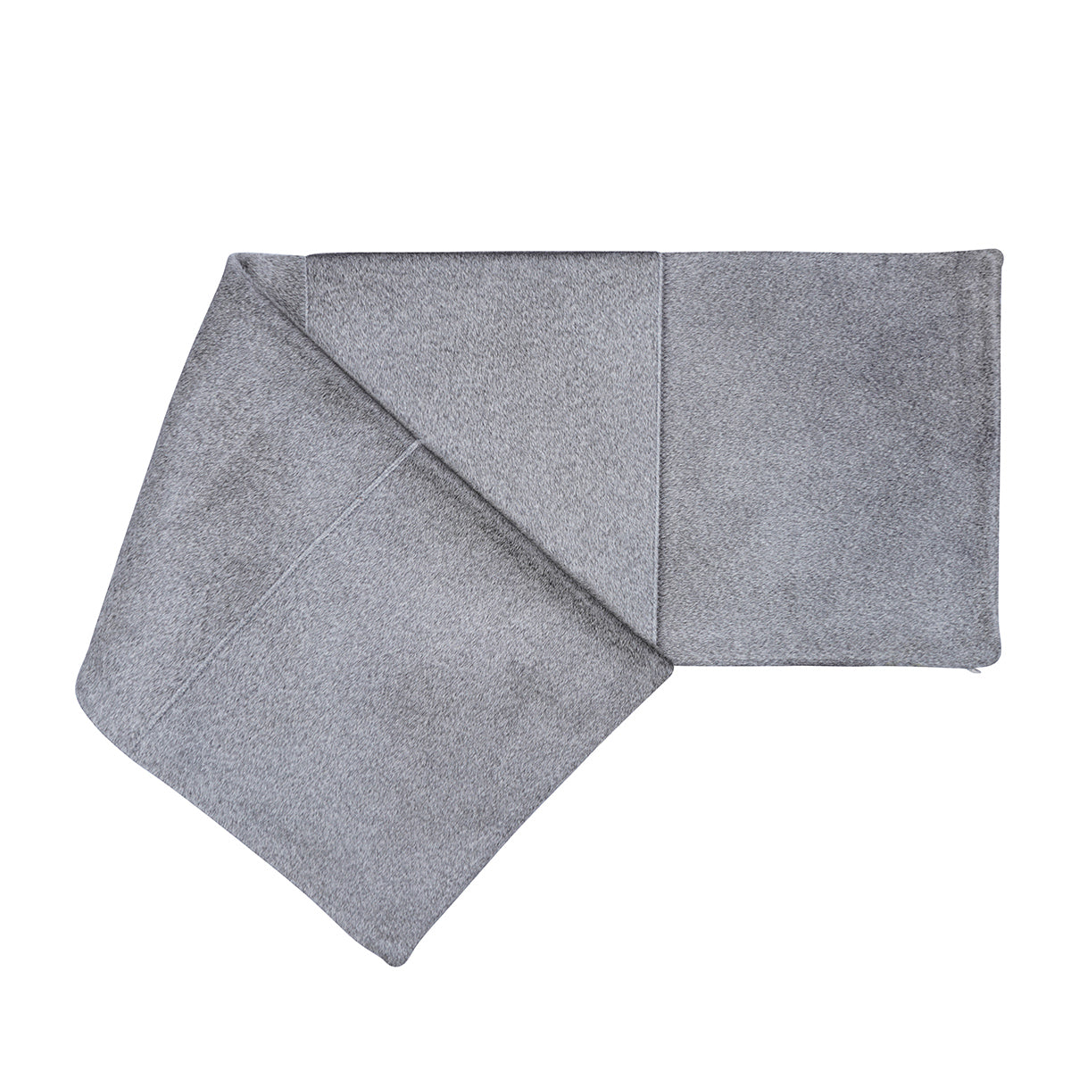 Grey Cowhide Patch Pillow - 12" x 40"