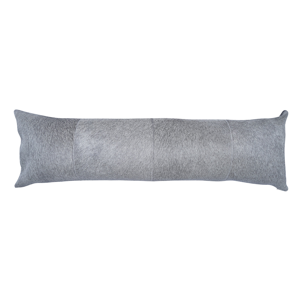 Grey Cowhide Patch Pillow - 12" x 40"