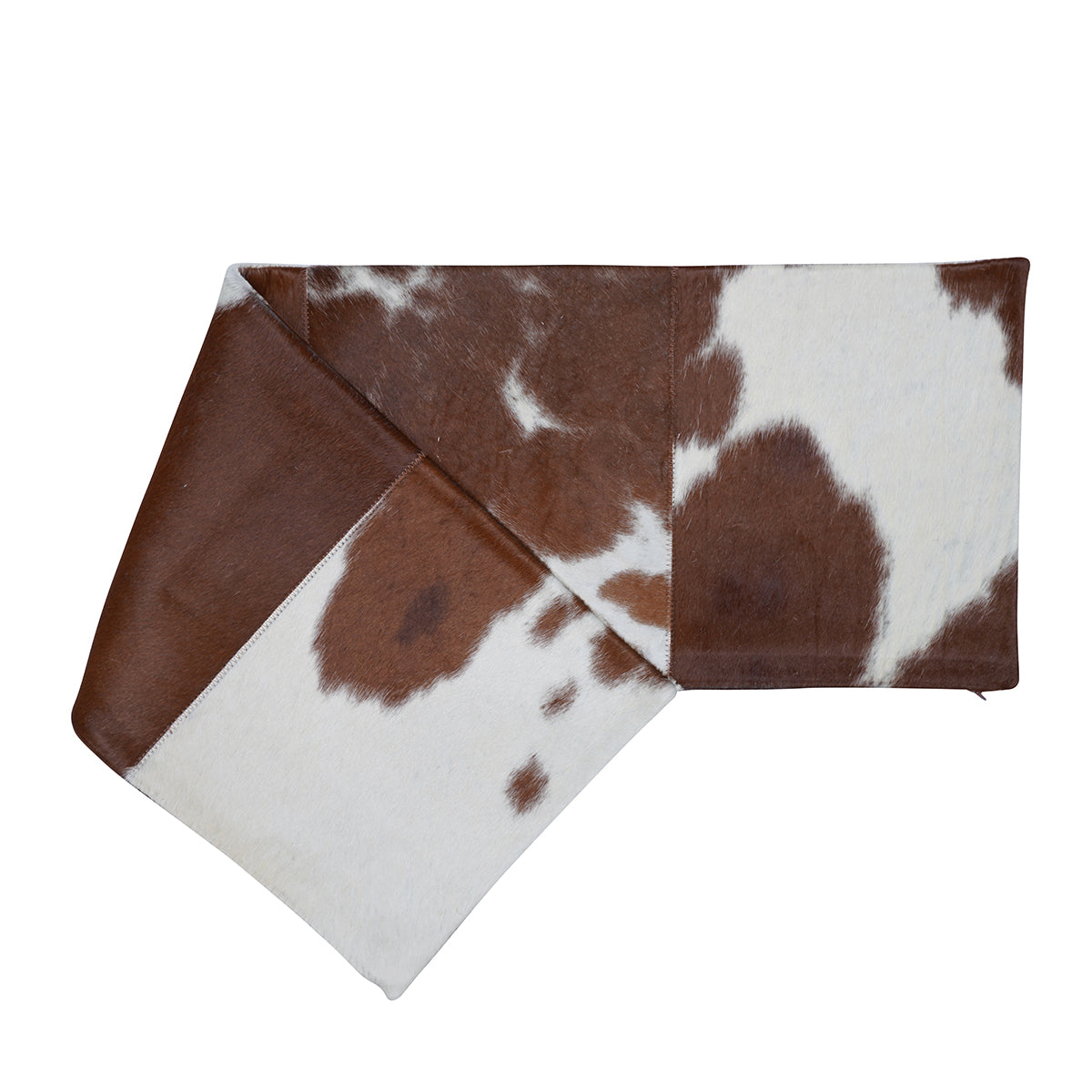 Brown Cowhide Patch Pillow - 12" x 40"