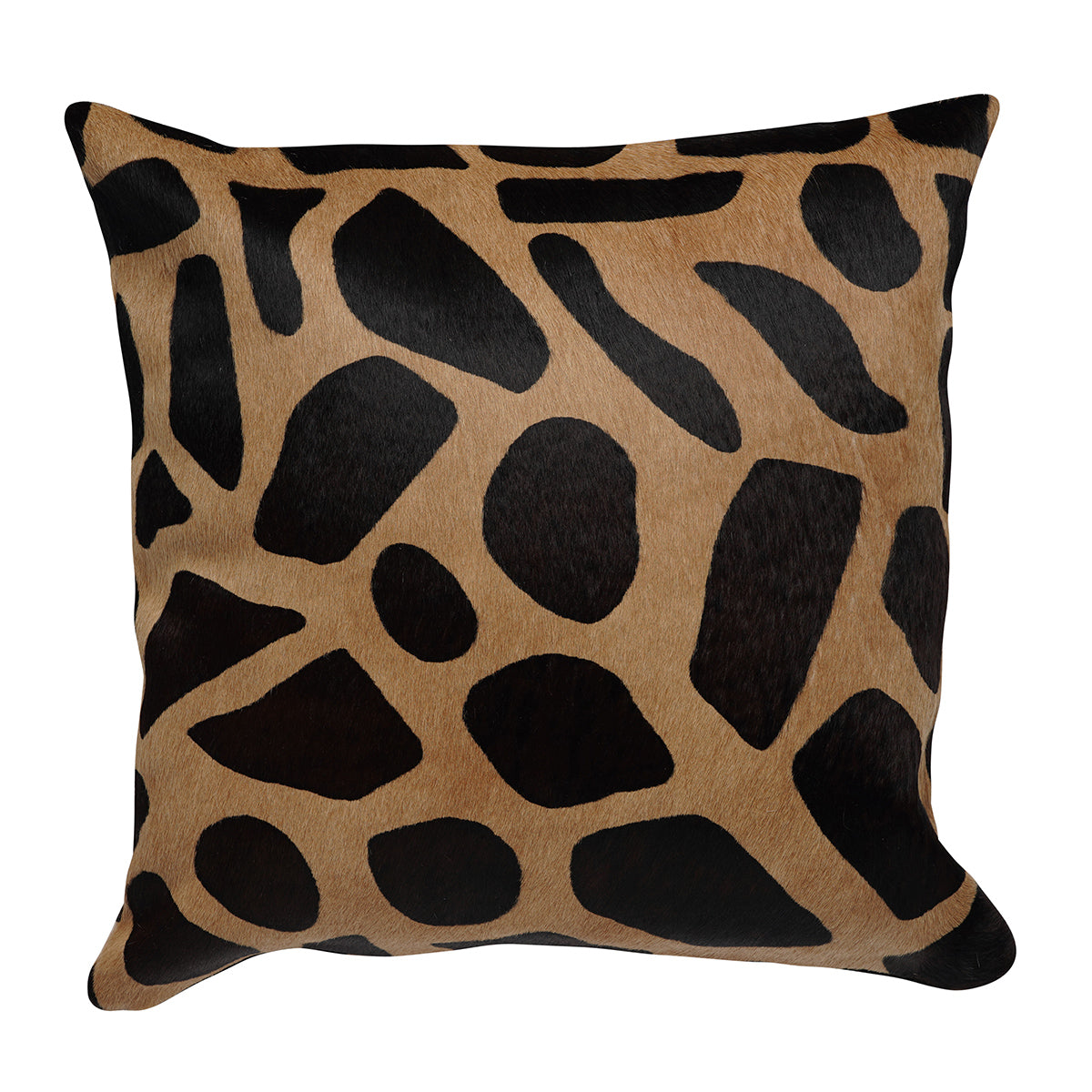 Giraffe Print Square Cowhide Pillow - 20" x 20"