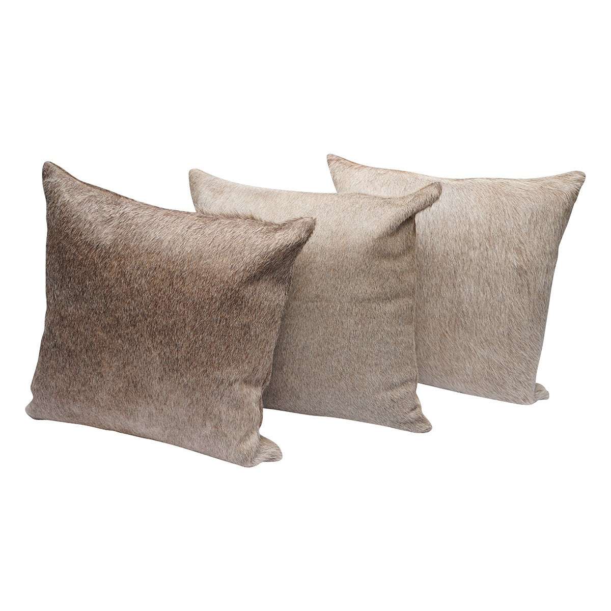 Taupe Square Cowhide Pillow - 20" x 20"