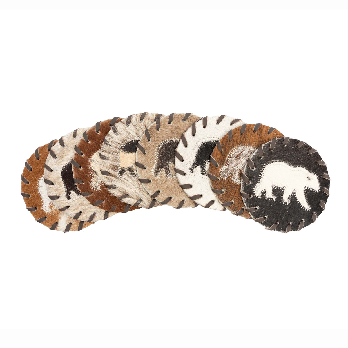 Bear Cowhide Coasters (Round)