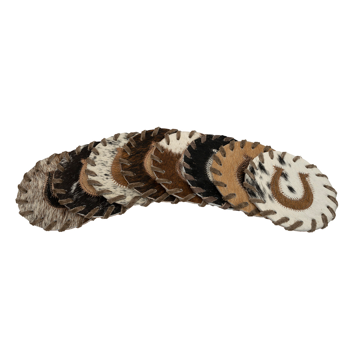 Horseshoe Cowhide Coasters