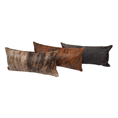 Brindle Cowhide Lumbar Pillow - 12' x 24"