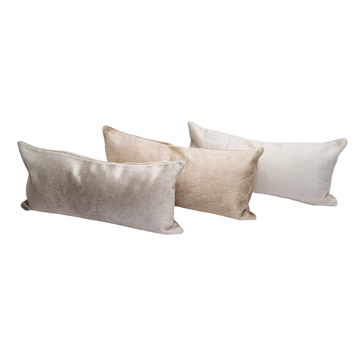 Champagne Cowhide Lumbar Pillow - 12" x 24"