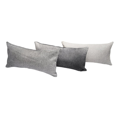 Grey Cowhide Lumbar Pillow - 12" x 24"
