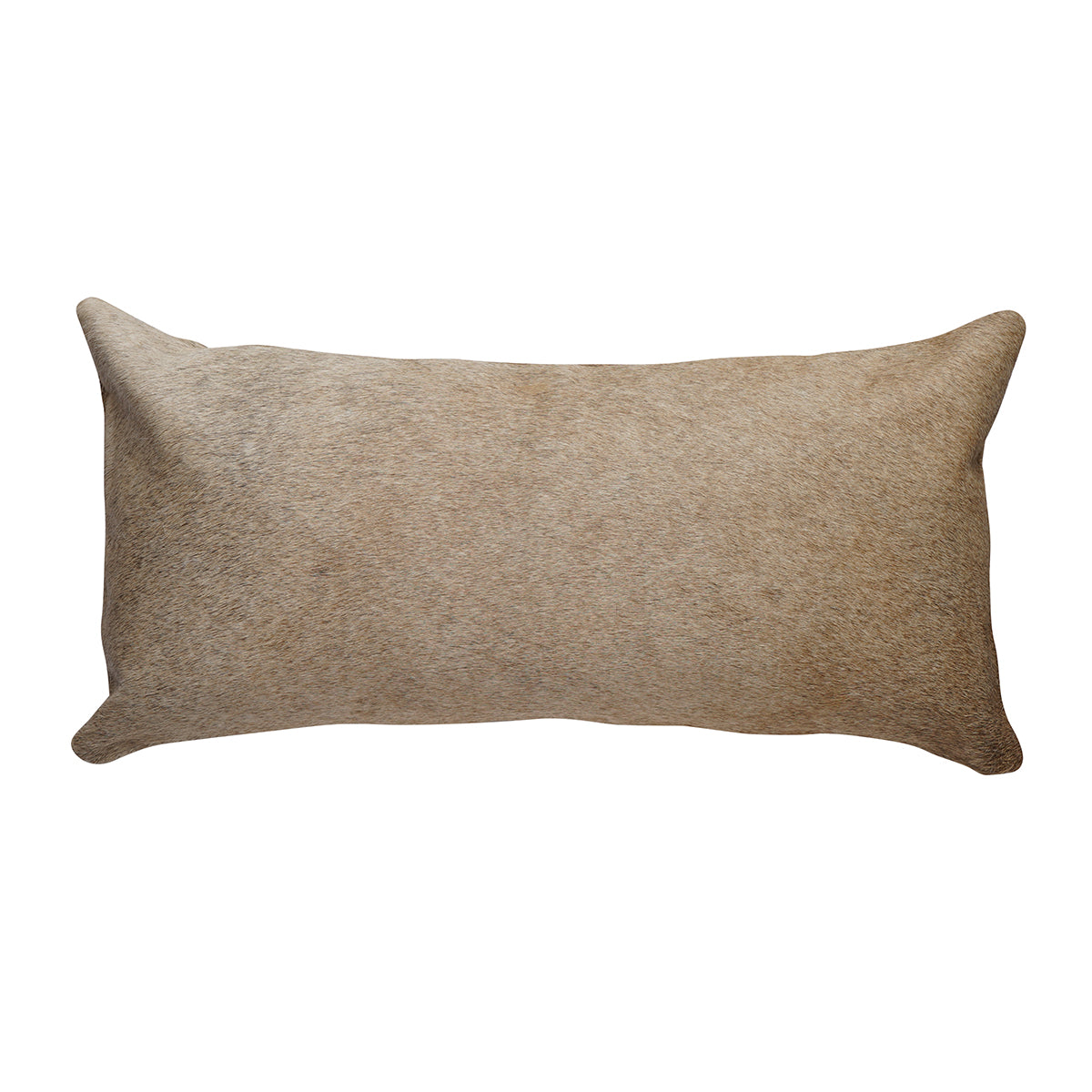 Taupe Cowhide Lumbar Pillow - 12" x 24"