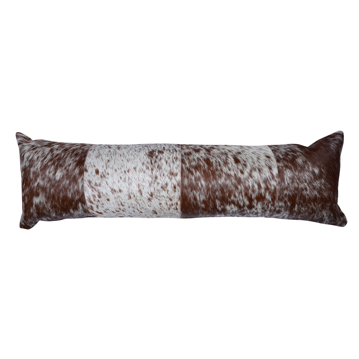 Brown S&P Cowhide Patch Pillow - 12" x 40"