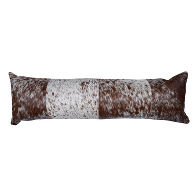 Brown S&P Cowhide Patch Pillow - 12" x 40"