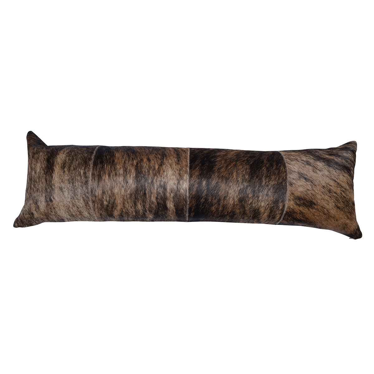 Brindle Cowhide Patch Pillow - 12" x 40"