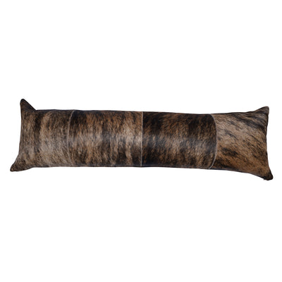 Brindle Cowhide Patch Pillow - 12" x 40"