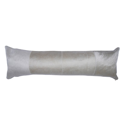 Champagne Cowhide Patch Pillow - 12" x 40"