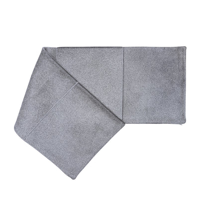 Grey Cowhide Patch Pillow - 12" x 40"