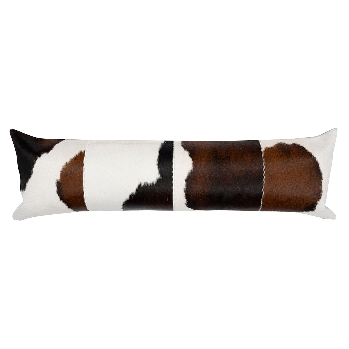 Tri Cloudy Cowhide Patch Pillow - 12" x 40"