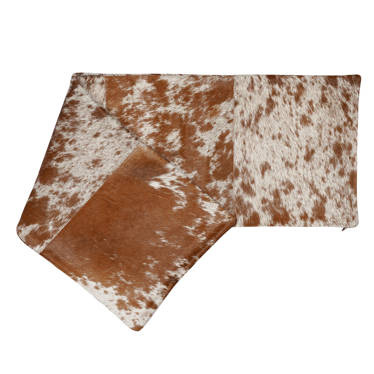 Brown S&P Cowhide Patch Pillow - 12" x 40"