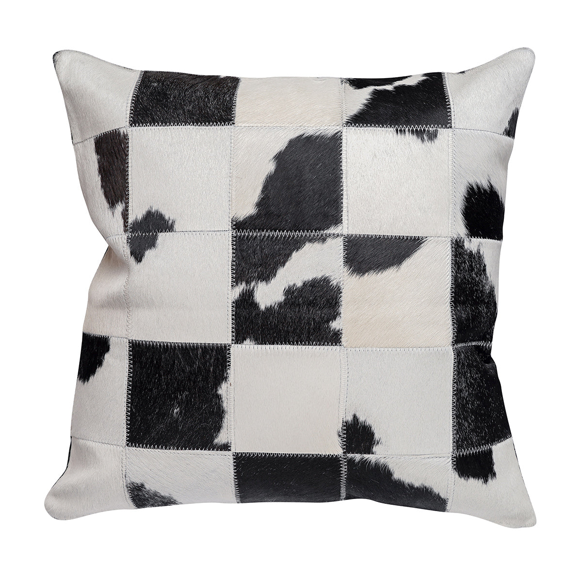 Black & White Patchwork Square Pillow - 20" x 20"