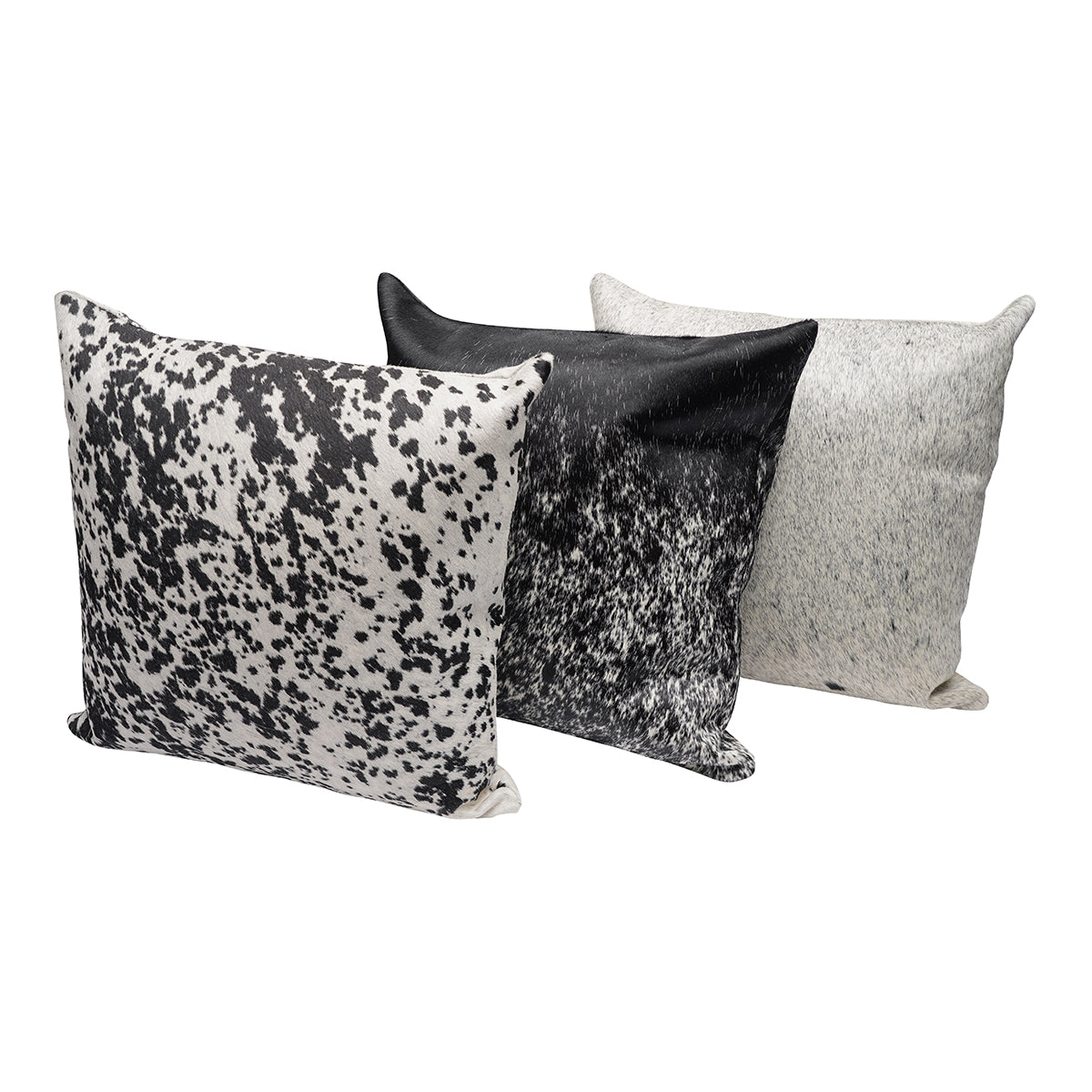 Black & White S&P Square Cowhide Pillow - 20" x 20"