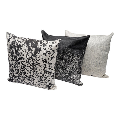 Black & White S&P Square Cowhide Pillow - 20" x 20"