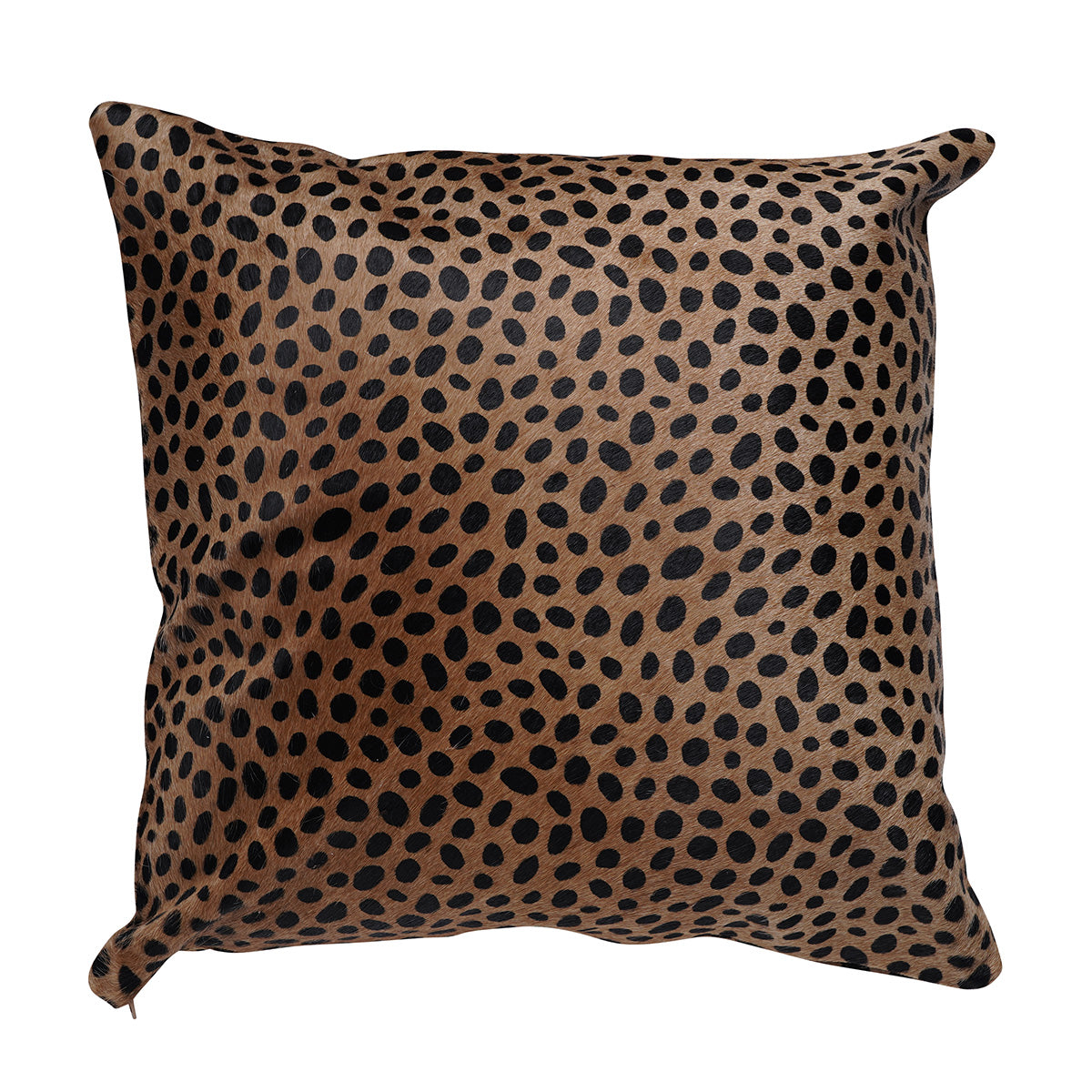 Cheetah on Tan Print Square Cowhide Pillow - 20" x 20"