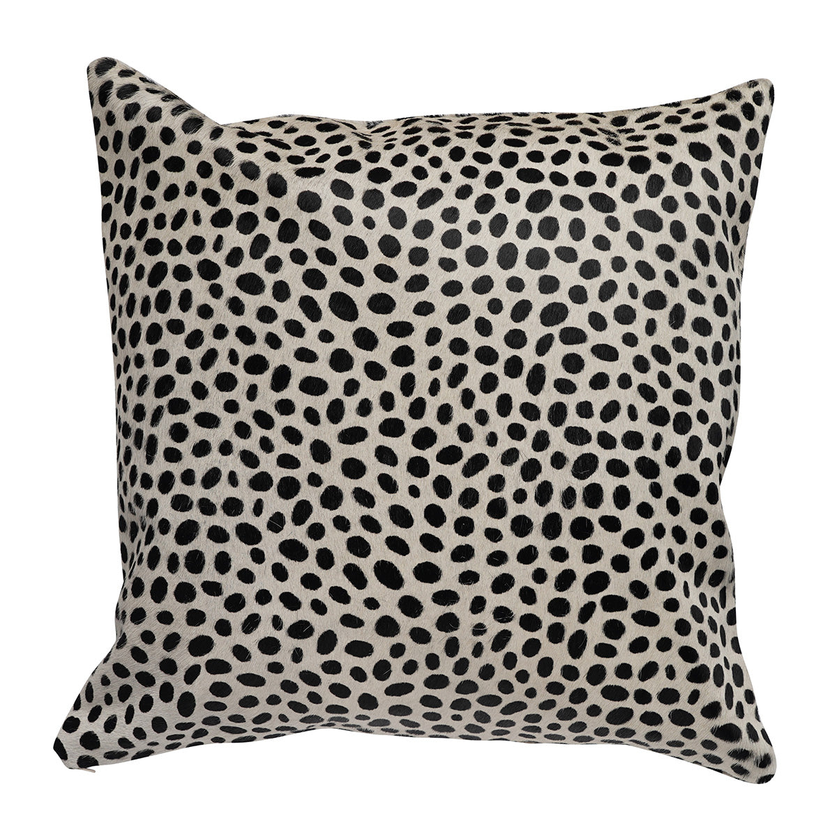 Cheetah on White Print Square Cowhide Pillow - 20" x 20"
