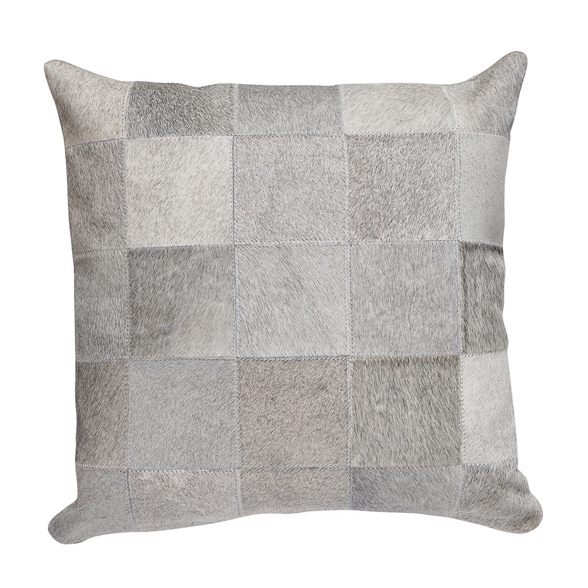 Grey Patchwork Square Pillow - 20" x 20"