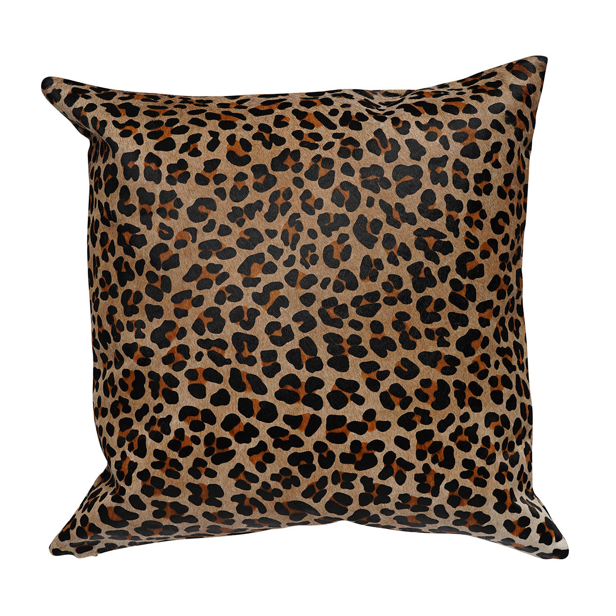 Leopard Print Square Cowhide Pillow - 20" x 20"