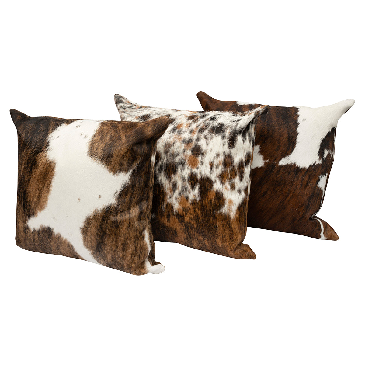 Tricolor Square Cowhide Pillow - 20" x 20"