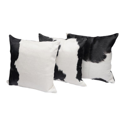 Black & White Square Cowhide Pillow -20" x 20"