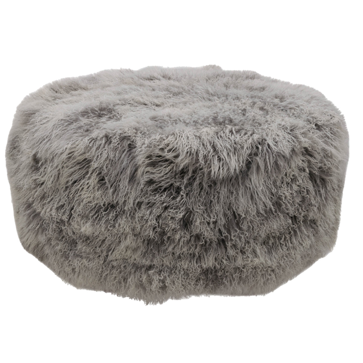 Tibetan Ottoman - 36" Round - Ash Grey Tip