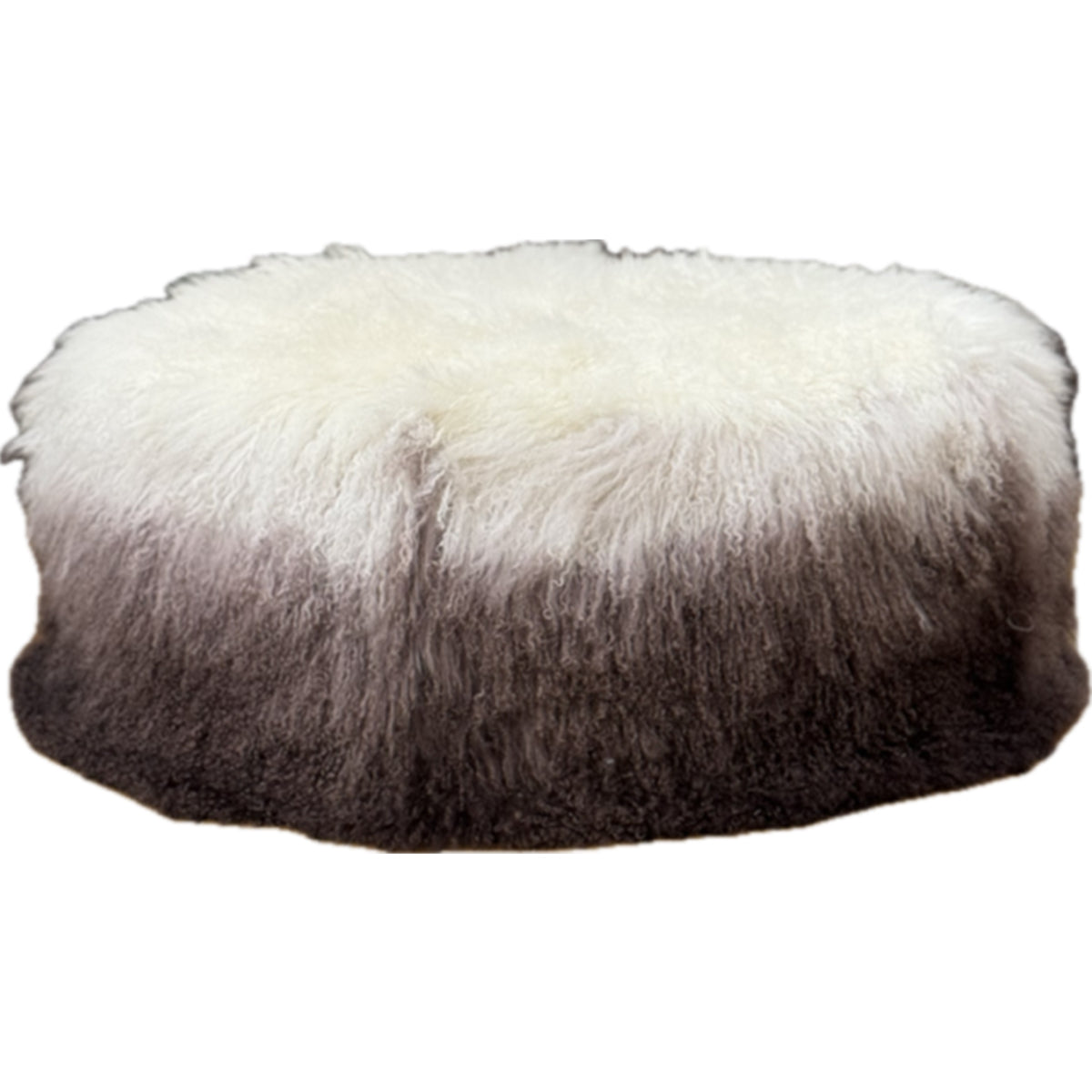 Tibetan Ottoman - 36" Round - Brown/White