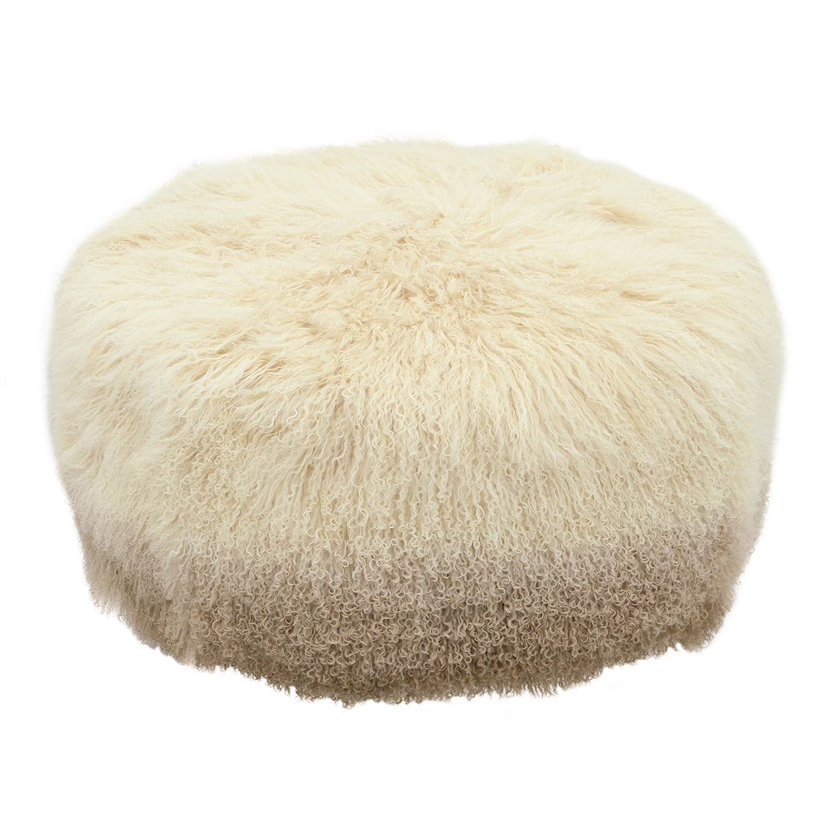 Tibetan Ottoman - 36" Round - Cream Ombre