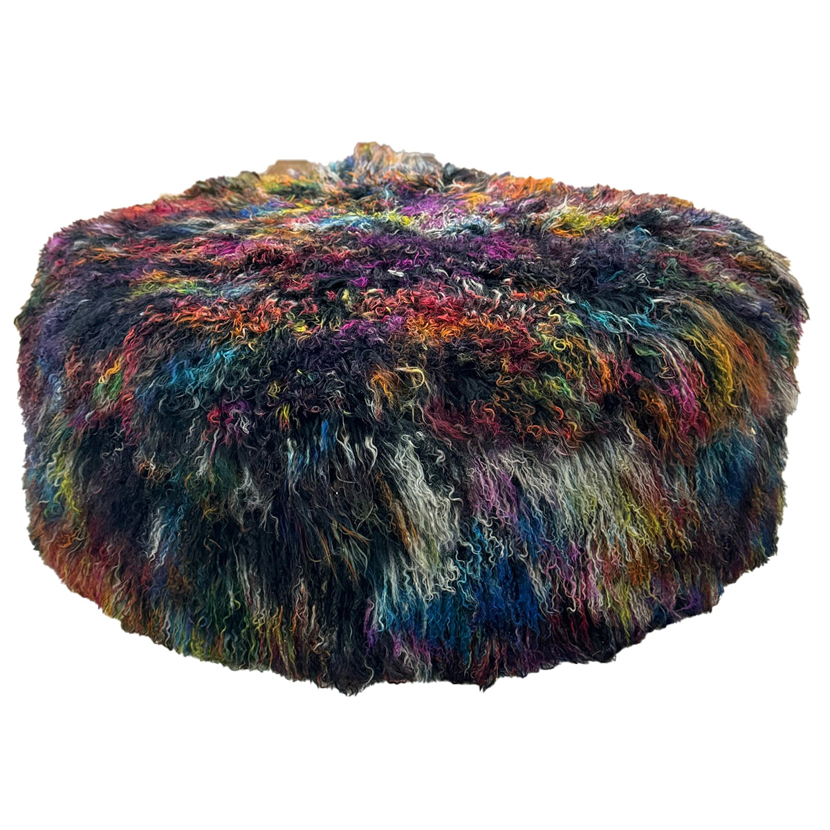 Tibetan Ottoman - 36" Round - Dark Confetti