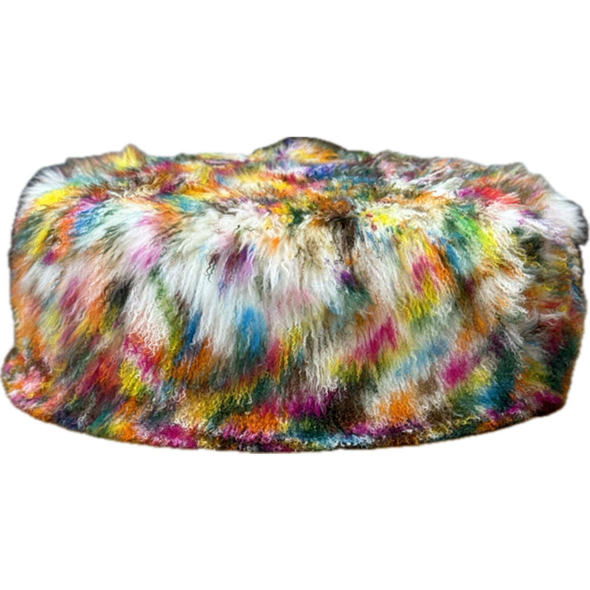 Tibetan Ottoman - 36" Round - Light Confetti