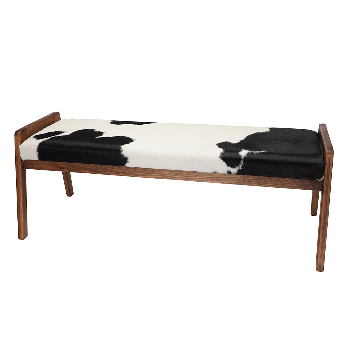 Black & White Cowhide Bench (48")