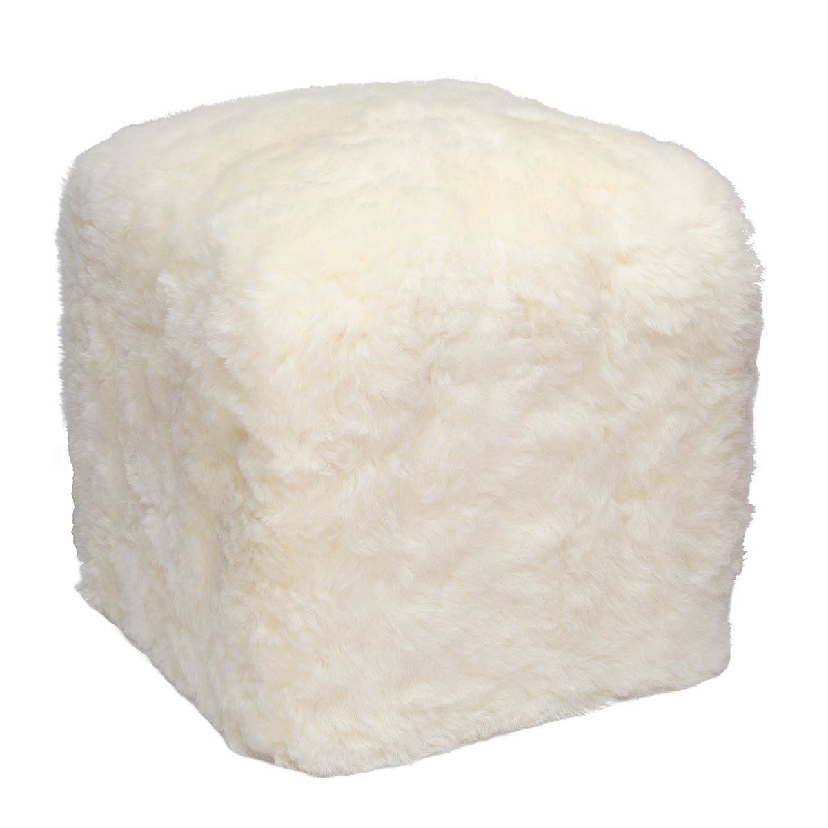 Ivory Shorn Icelandic Pouf
