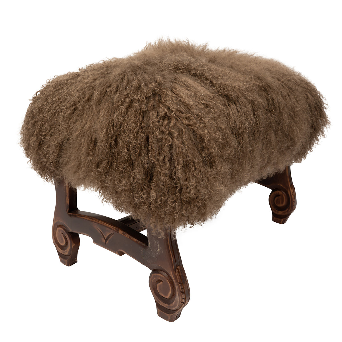 Pewter Brown Tibetan Bench (24")