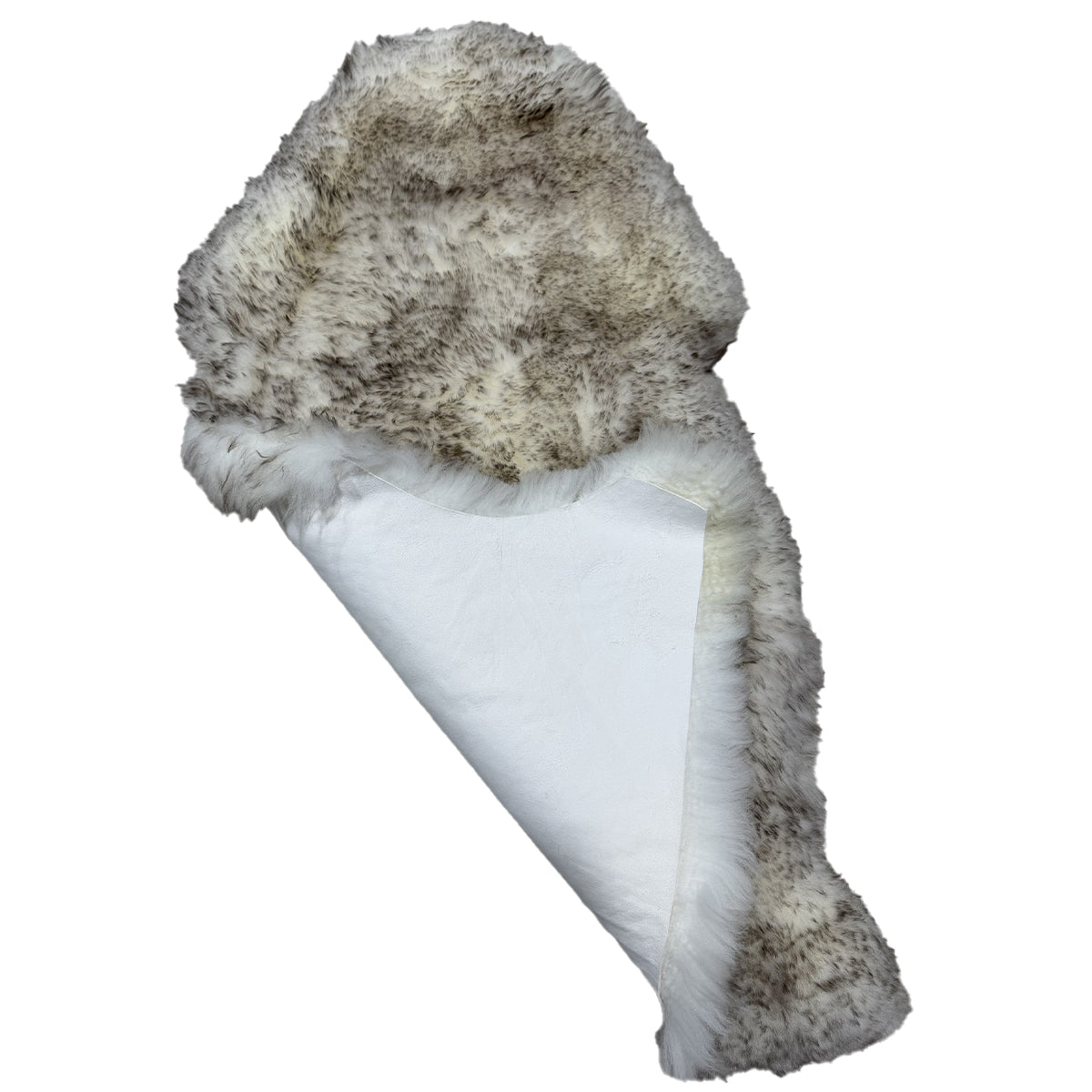 Chocolate-Tip New Zealand sheepskin folded to show natural leather underside
