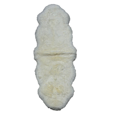 Ivory New Zealand sheepskin 2-piece rug with added backing