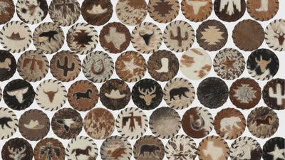 Assorted Plain Laced Cowhide Coasters (Round)